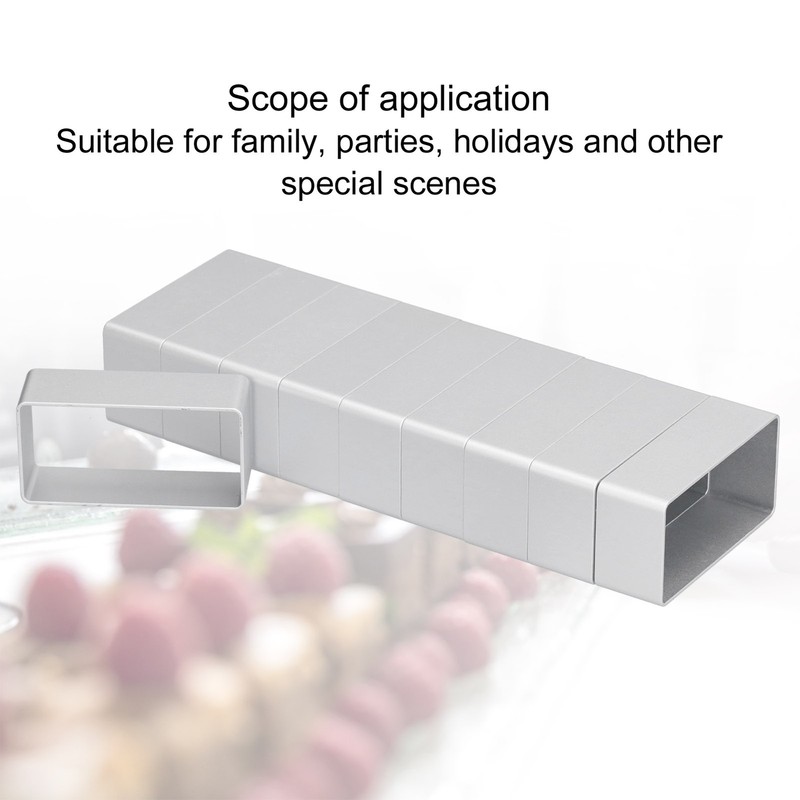 10Pcs Large Rectangle Moon Cake Molds Stainless Steel Baking Mold & Cutter Set gallery