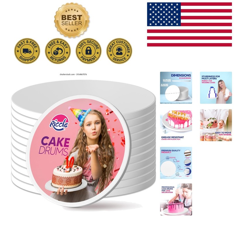 Elegant 10-Inch Cake Drums – Bend Resistant Round Boards for Showcasing Cakes