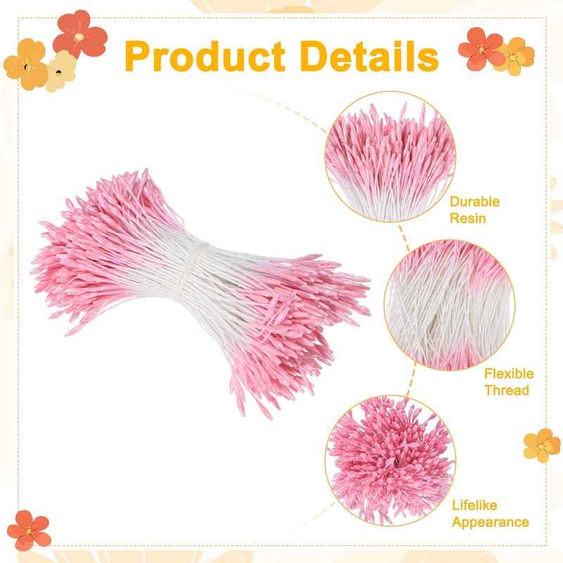 1440 Artificial Flower Stamens 3.5mm for DIY [Pink] gallery