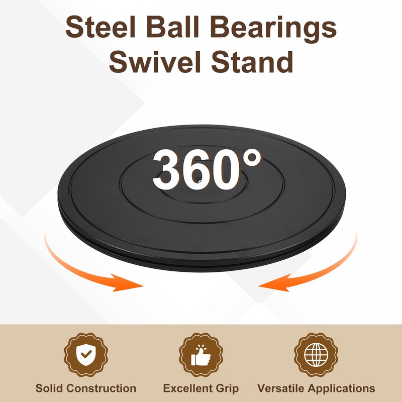 2Pcs 16inch Rotating Swivel Stand with Steel Ball Bearings for TV, Black gallery