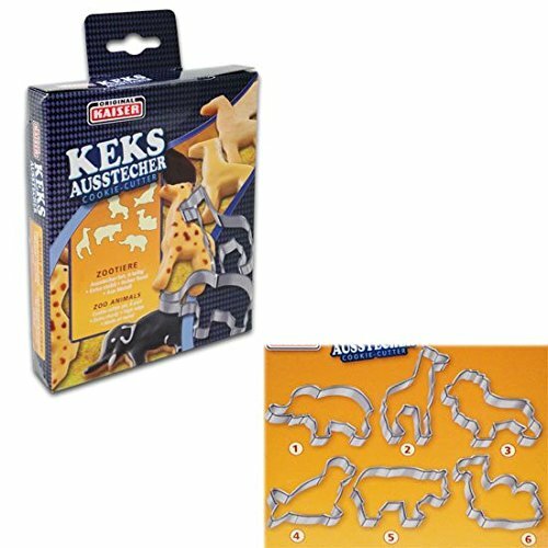 Kaiser Keks Animal Cookie Cutters Zoo Set of 6 Seal Camel Bear Lion Elephant