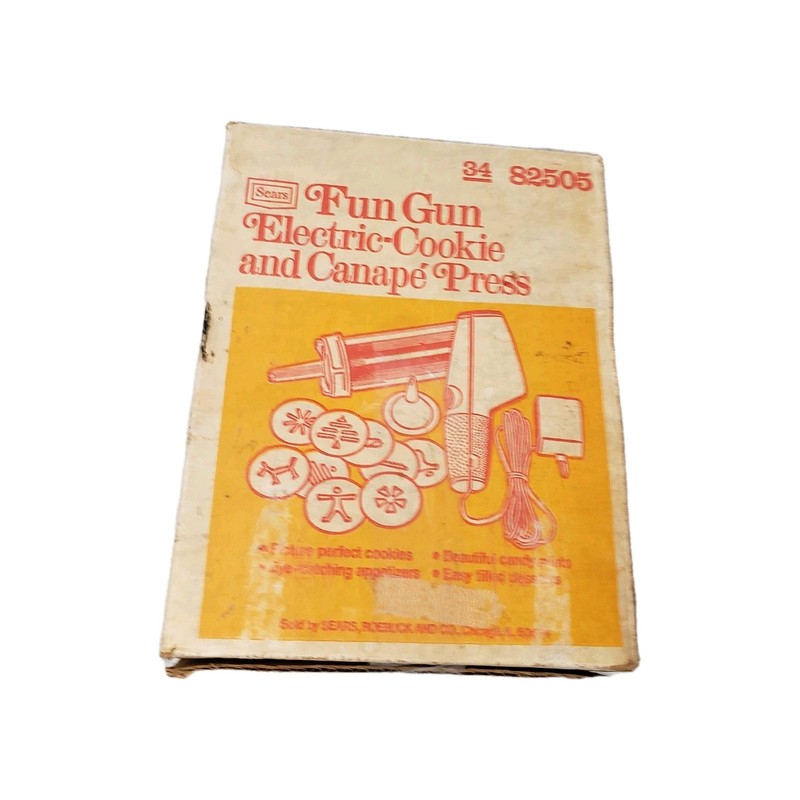 Vintage 1978 Sears Fun Gun Electric Cookie & Canape Press 82505 Works gallery
