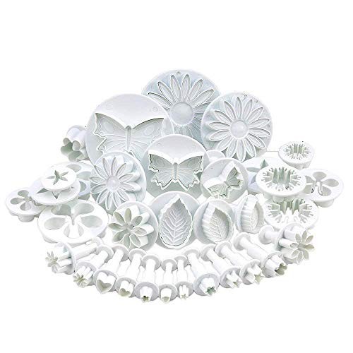 33 Piece Fondant Cake Cookie Plunger Cutter Sugarcraft Flower Leaf Butterfly gallery