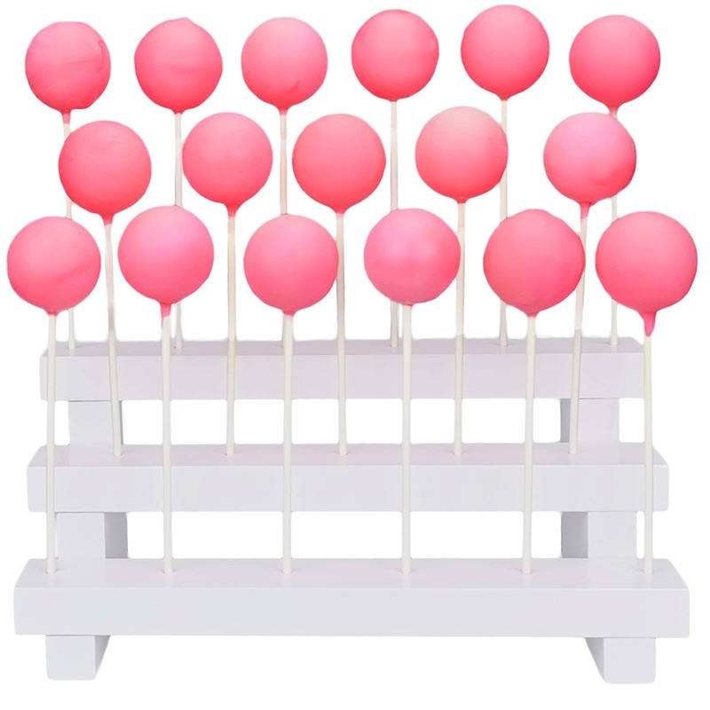 NANGOPOP Cake Pop Stand Display Riser 3 Tier Wood Lollipop Holder, 17 Hole S…