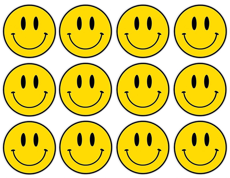 12 count Yellow Smiley Face Edible Image rounds OR 1 cake, Wafer paper, pre cut