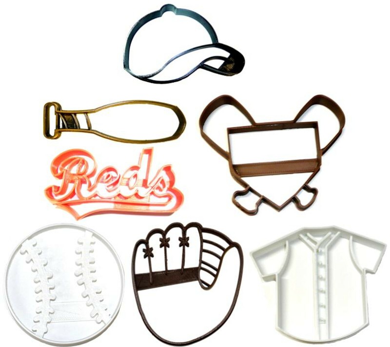 CINCINNATI REDS MLB TEAM LOGO BASEBALL MITT CAP BAT COOKIE CUTTER USA PR1235