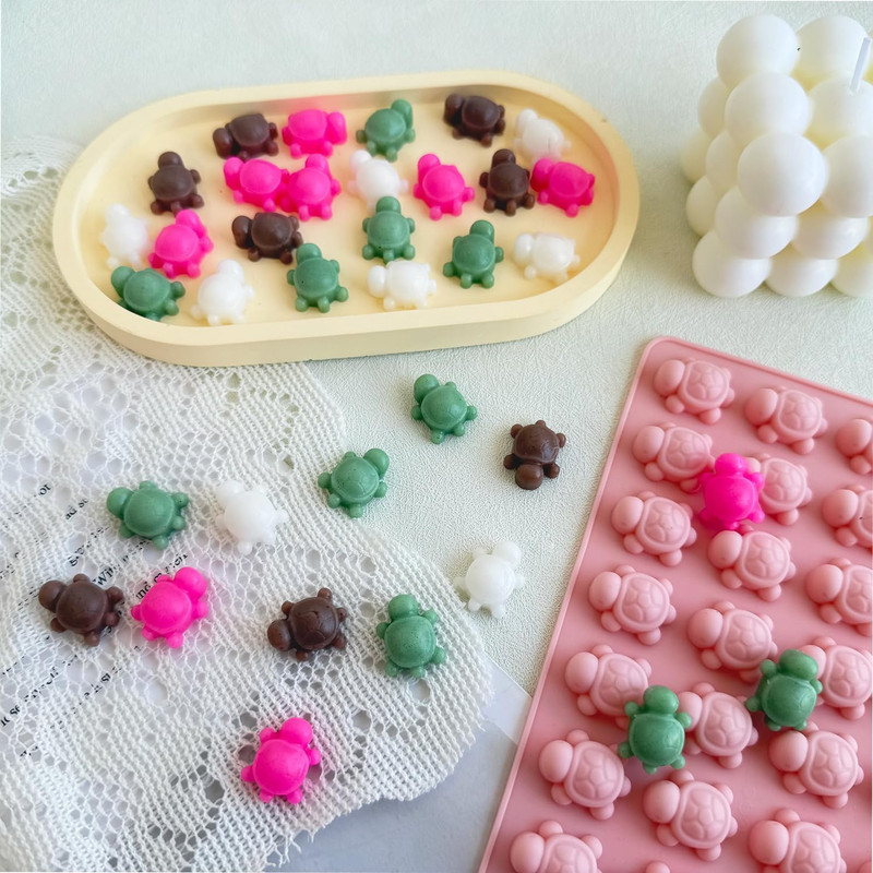 2-Pack Mini Turtle Silicone Molds, 72-Cavity Sea Turtle Chocolate, Candy, Ice Cu gallery