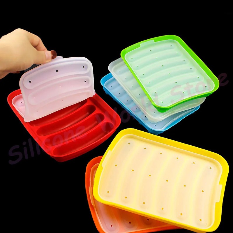 Silicone Sausage Mold with Lid Baby Food Ham Hot Dog Baking Kitchen Tool gallery