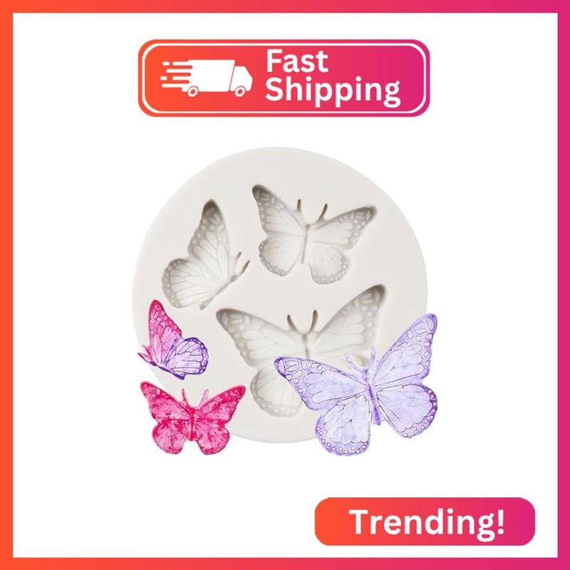 QDMOLDS Butterfly Silicone Molds Butterfly Fondant Mold For Chocolate Candy Cake