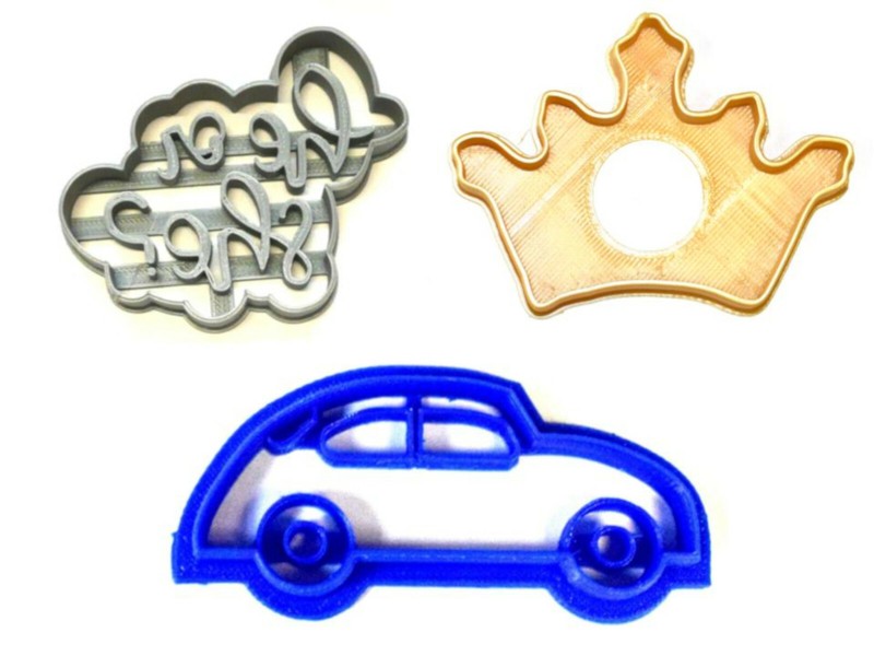 CARS OR CROWNS GENDER REVEAL HE OR SHE BOY GIRL CAR MUSCLE COOKIE CUTTER PR1199