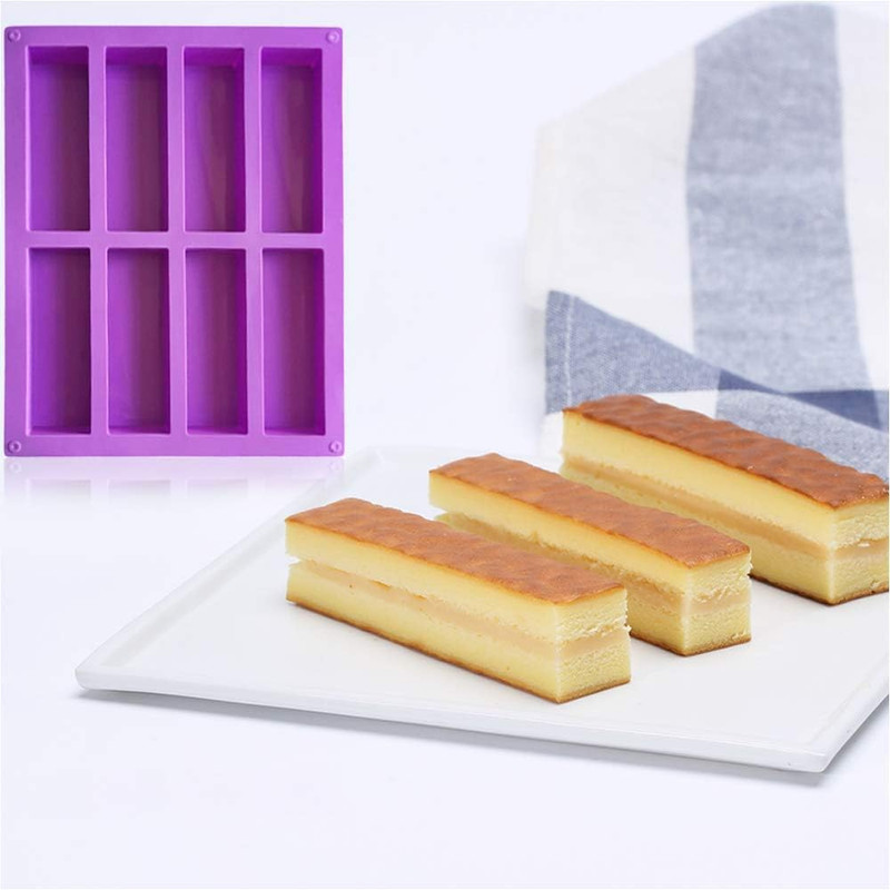 Palksky (2 Pcs) 8 Cavity Rectangle Granola Bar Silicone Mold/Nutrition/Cereal Ba gallery