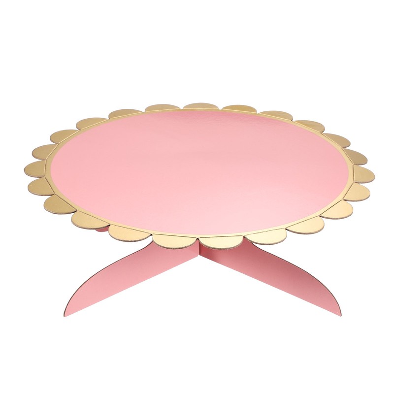 1-Tier Cardboard Cake Stand Holder, 13 Inch Round Cupcake Stand, Rose Red