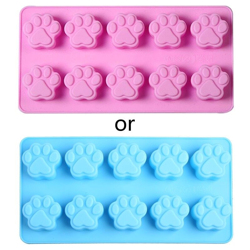 Silicone Paw Print Mold Reusable Dog for Cat Animal Paw Ice Candy Mold