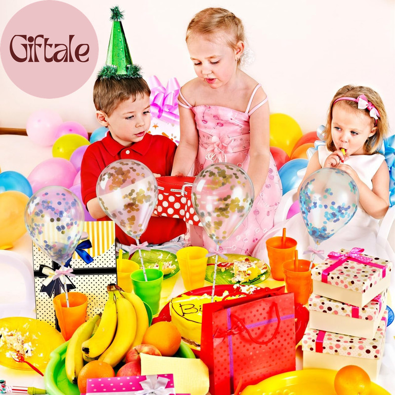 10Pcs Balloon Cake Toppers, Confetti Mini Balloons on a Stick for Birthday Party gallery