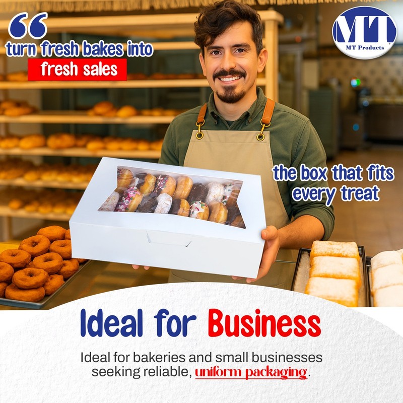 MT Products White Cake Boxes - 19" x 14" x 4" Bakery Boxes - Pack of 50 gallery
