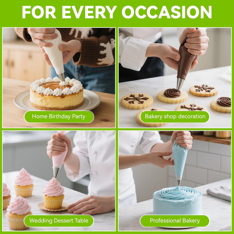 9PCS Large Piping Tips Set, Stainless Steel Cake Decorating Tips, Pastry Cake De gallery