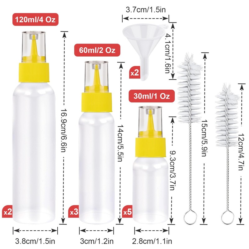 YGDZ Icing Bottle for Cookie Decorating, 10 Multiple sizes, Clear/Colorless gallery