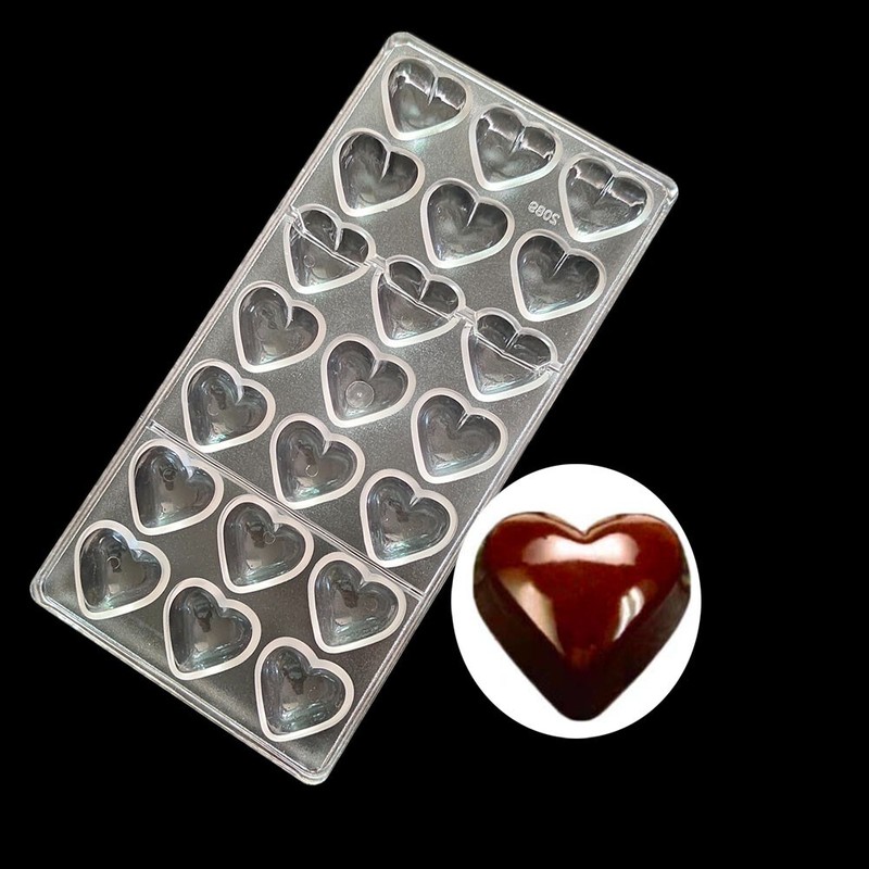 12g Heart Chocolate DIY Mould Polycarbonate PC Cookie Tools Ice Tray Candy Molds