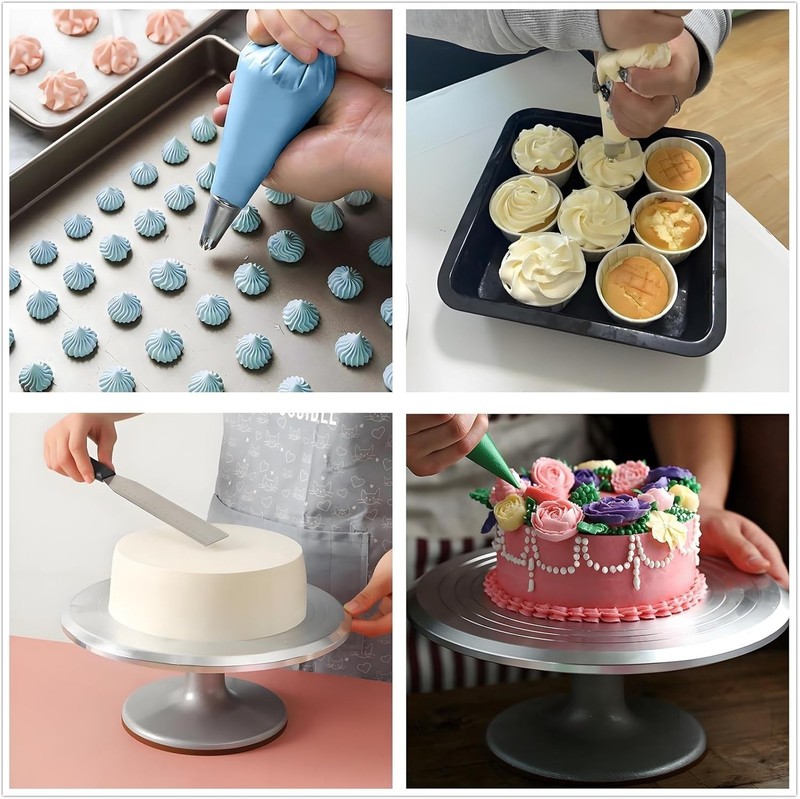 Cake Decorating Kit with Turntable Tips Icing Spatulas Leveler 87 pcs gallery