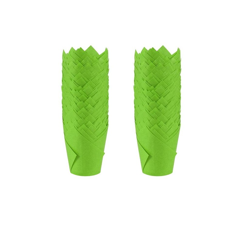 100 PCS Green Cupcake Liners Standard Tulip Paper Baking Cups Greaseproof