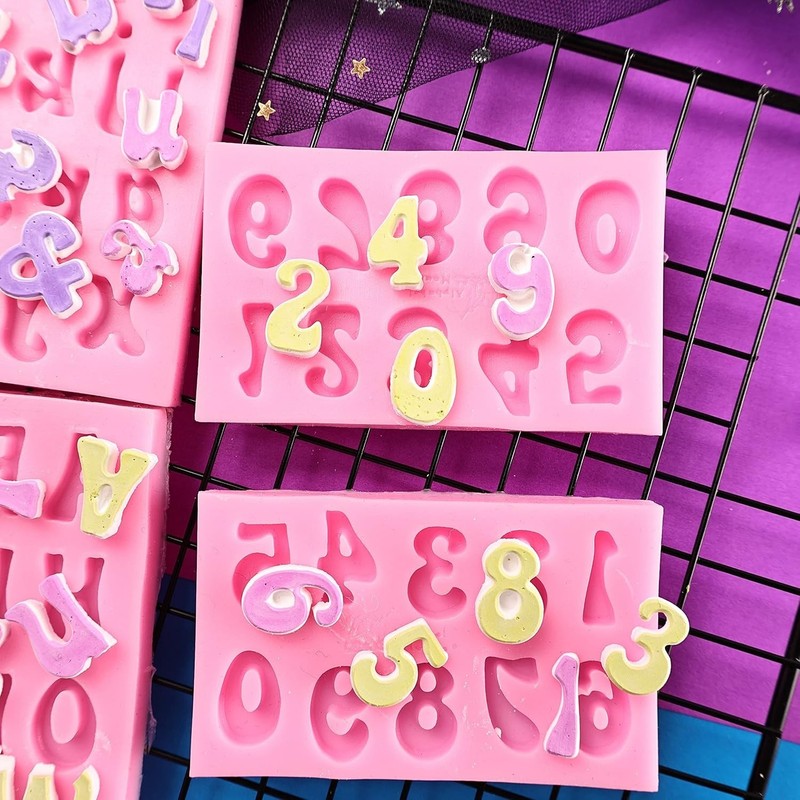 Letters Molds and Numbers Molds, Silicone Fondant Mold Chocolate Molds, 0-9 N... gallery