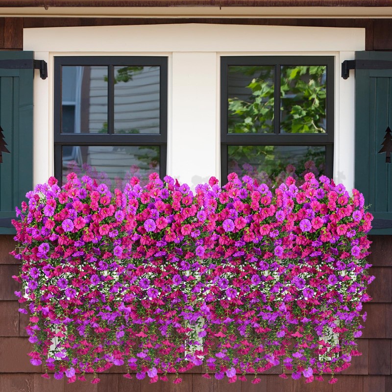 Yastouay Artificial Hanging Flowers For Outdoors Fake Hanging Flowers For gallery