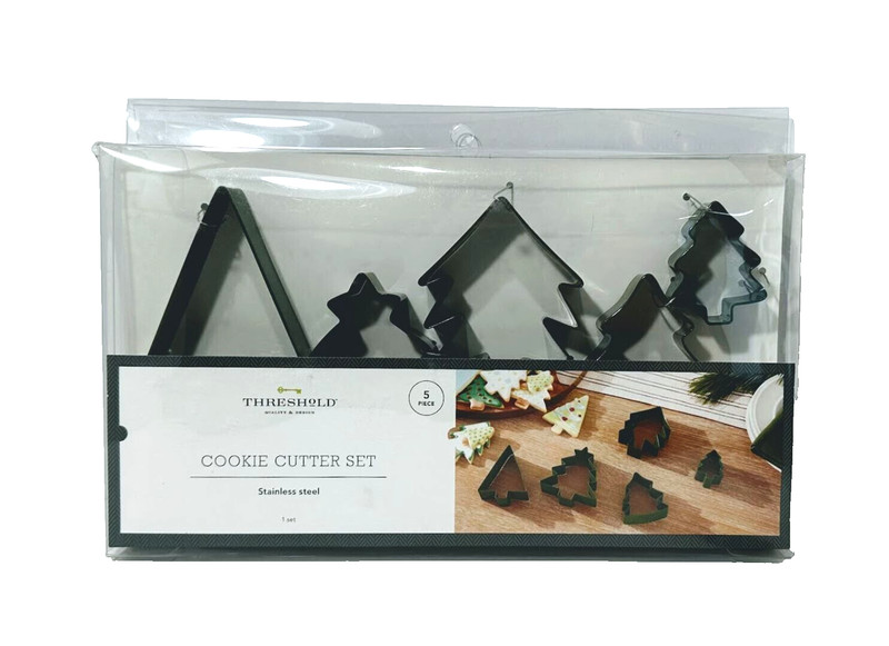 Target Threshold Christmas Tree Shaped Cookie Cutter 5 pc set Stainless Steel gallery
