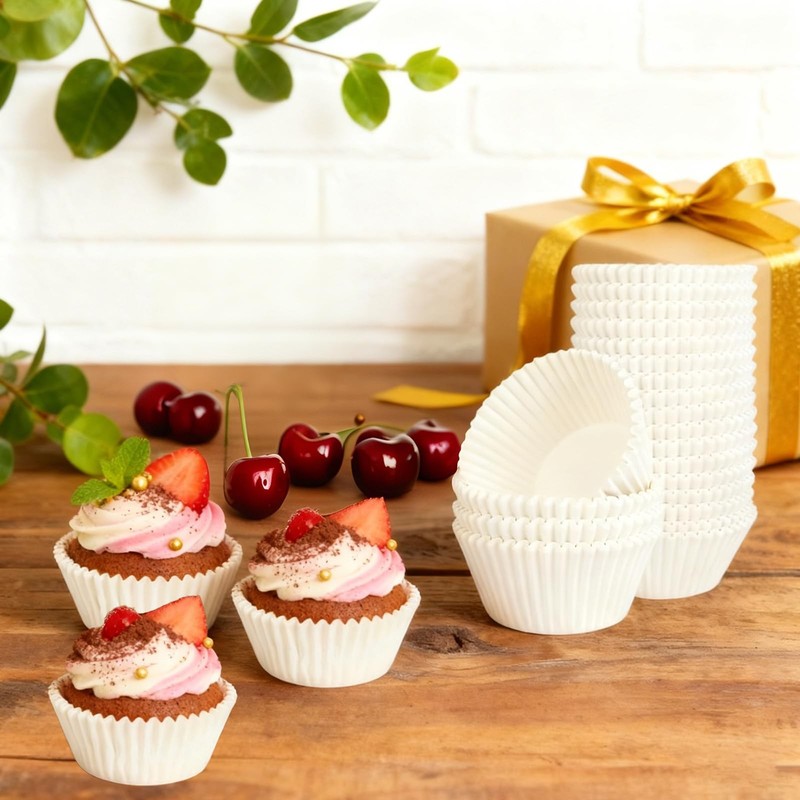 5500 PCS White Bulk Paper Cupcake Muffin Liners 1.96 Inch Baking Wrappers gallery
