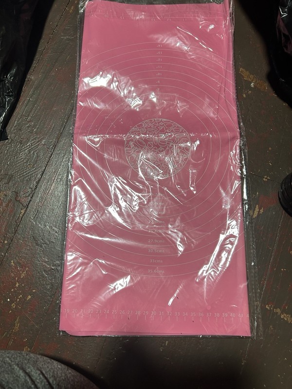 REXVTNS Silicone Knead Mat Pink Non-Skid Chopping Board Heat Tolerant With Scale gallery