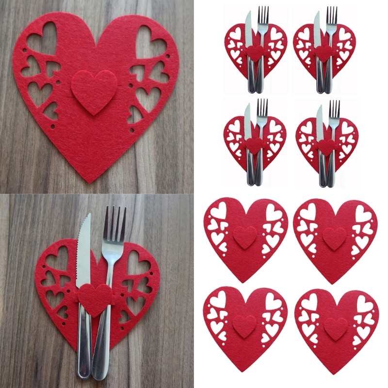 4pcs Wedding Cutlery Holder Dinner Table Decor Fork Bag Tableware Cover gallery