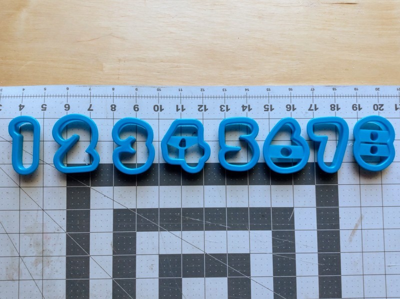 Lot of 8 Birthday Numbers Cookie Cutters , # 1-8 (use 6 for 9), 2.5″ Tall