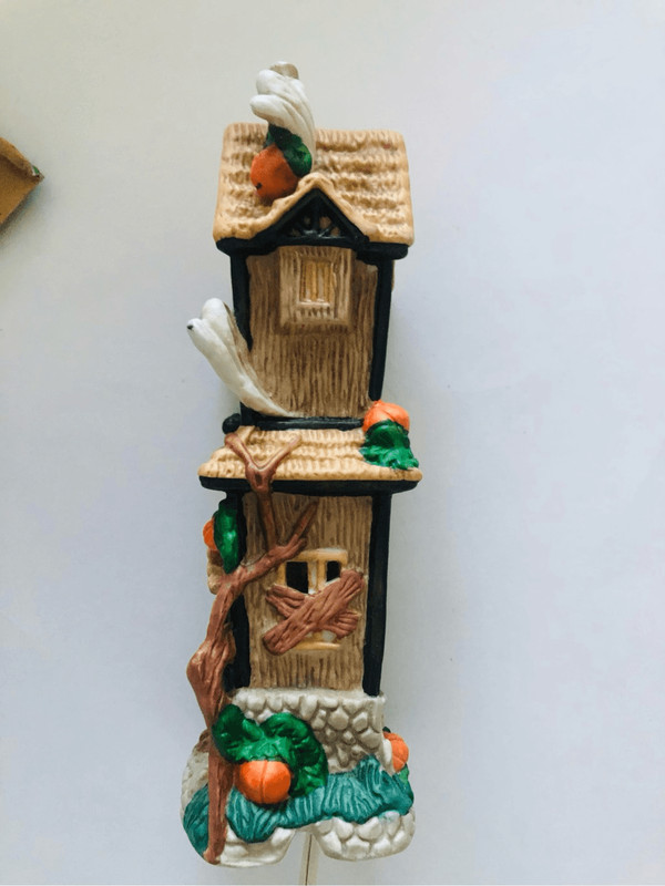 Haunted pencil orange light porcelain house 8”x3” gallery