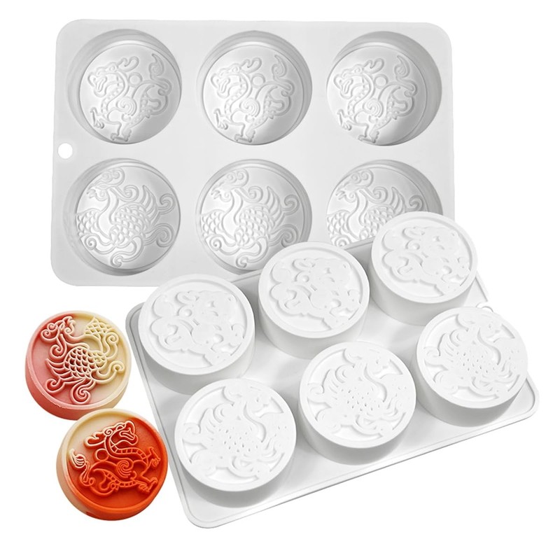 TUKE Silicone Mold Dragon and Phoenix Non-Stick Food As Photos, Photos