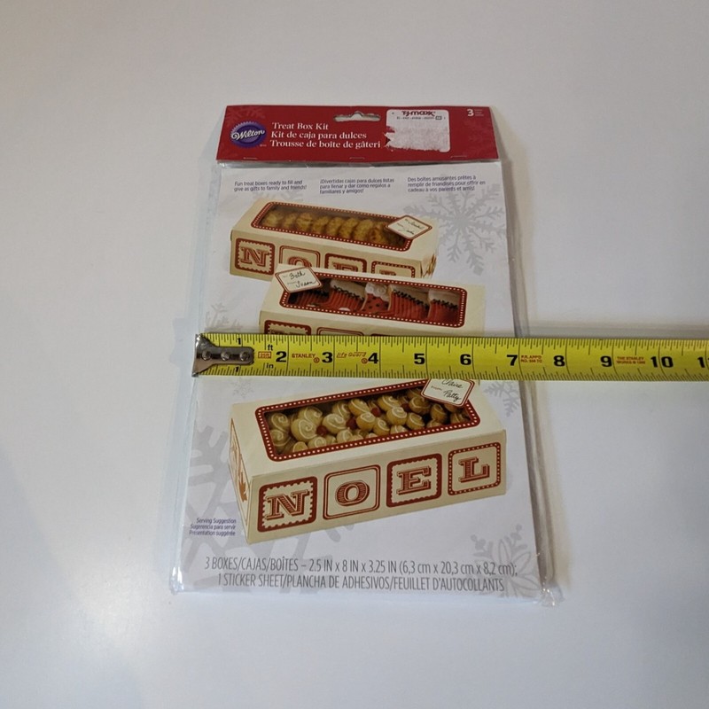 Wilton NOEL Christmas Box Kit, Holiday Treat Gift Cookie Candy Dessert, Pkg of 3 gallery