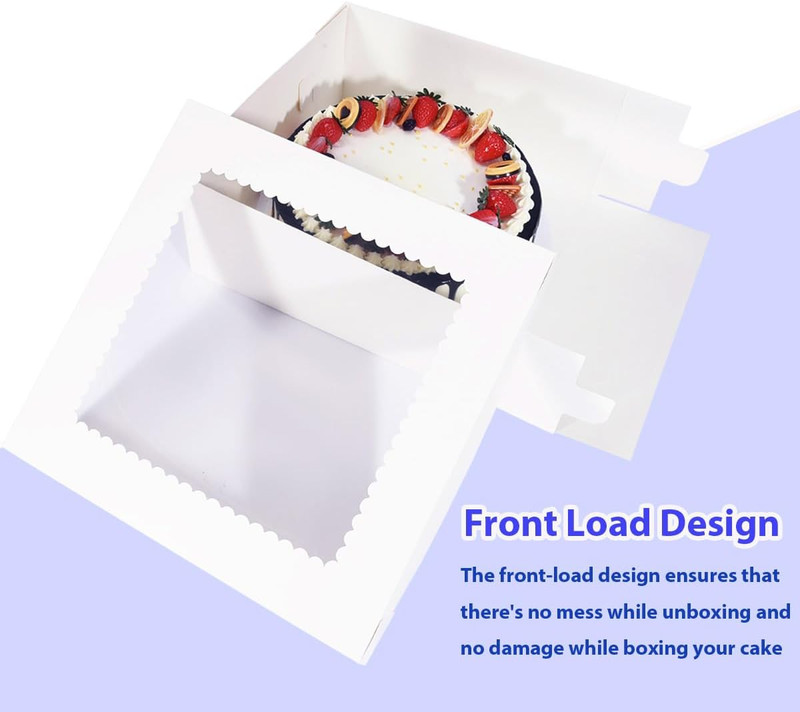 Cake Boxes with Window 14X14X6 Inch 10 Pack,Wedding Cake Boxes,Large Cake Carrie gallery