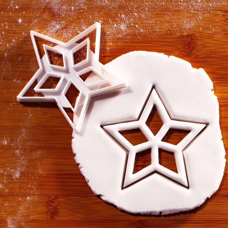 5-Pointed Star Cookie Cutter – Stained Glass Window Christmas Festive Baking