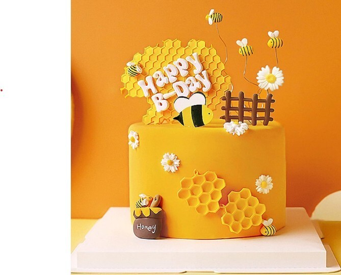 Rainmae 5 Pcs Bumble Bee Silicone Molds, Honeycomb Sunflower Fondant Molds New gallery