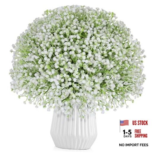 150 Pcs Baby Breath Artificial Flowers Fake Baby Breath Flower 150 PCS White