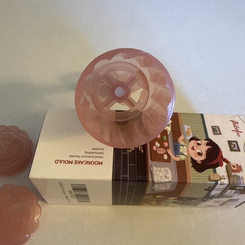 Mooncake Mould 4 Patterns And Press Pink, 50g Mold, 5cm Diameter 14cm Height gallery