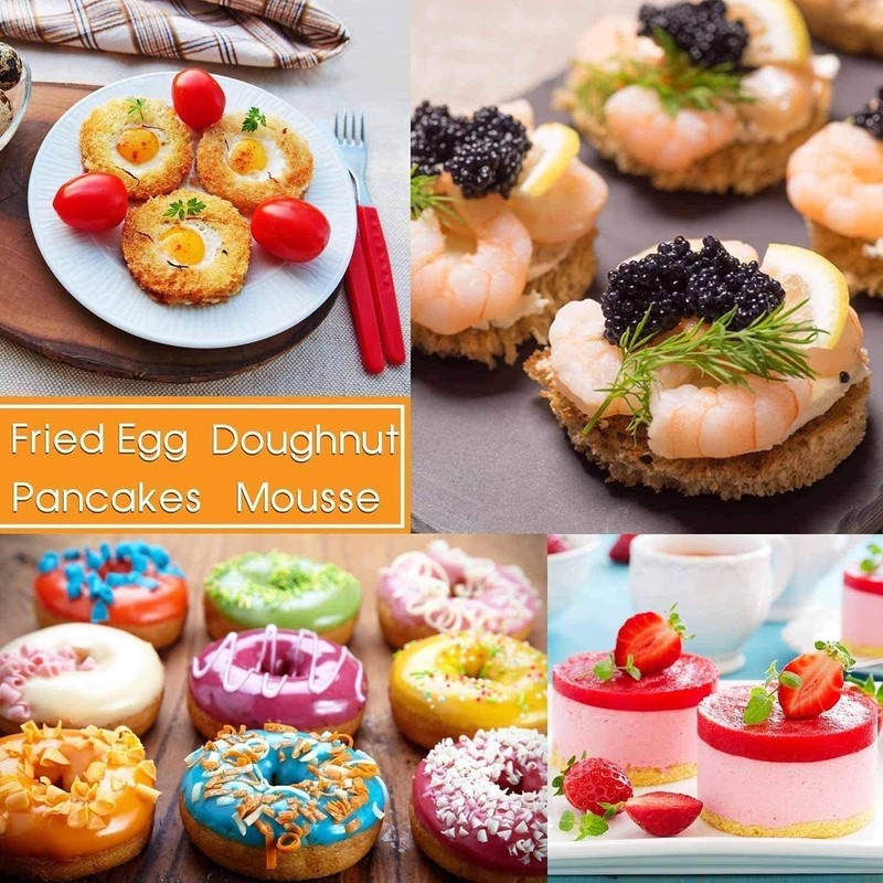Biscuit Cutter Set (3 Pieces/Set), Stainless Steel Round Cookies Cutter with Han gallery