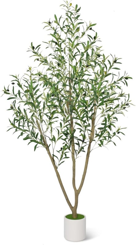 Faux Olive Tree 6FT Tall Olive Trees Artificial Indoor with White