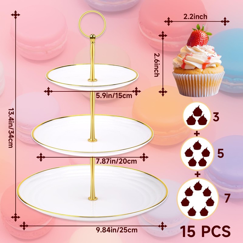 Cupcake Stand Holder - 3 Tier Cup Cake Dessert Tower, Plastic Tiered Serving ... gallery