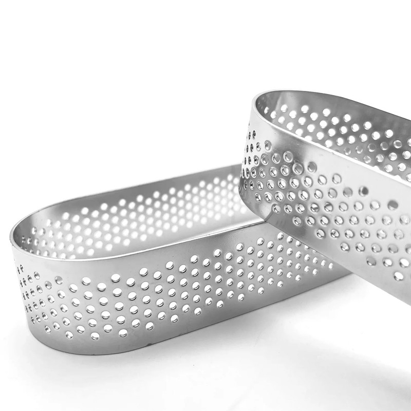 Stainless steel oval tower ring with holes French cake mold burrito ring rice... gallery