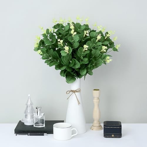 10 Pcs Faux Eucalyptus Stems Artificialery Stems Fake Plants Leaves for Green gallery