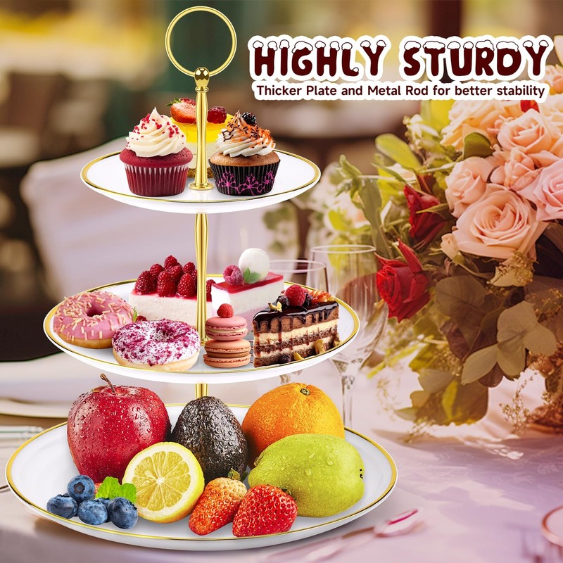Cupcake Stand Holder - 3 Tier Cup Cake Dessert Tower, Plastic Tiered Serving ... gallery