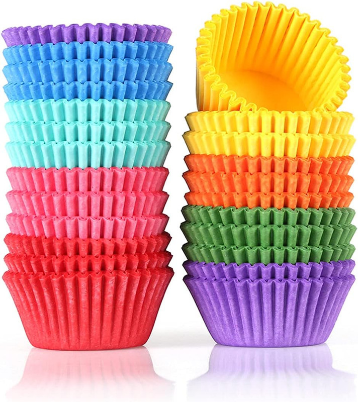 Colored Mini Paper Cupcake Liners Vibrant Muffin Baking Cups 400-Count gallery