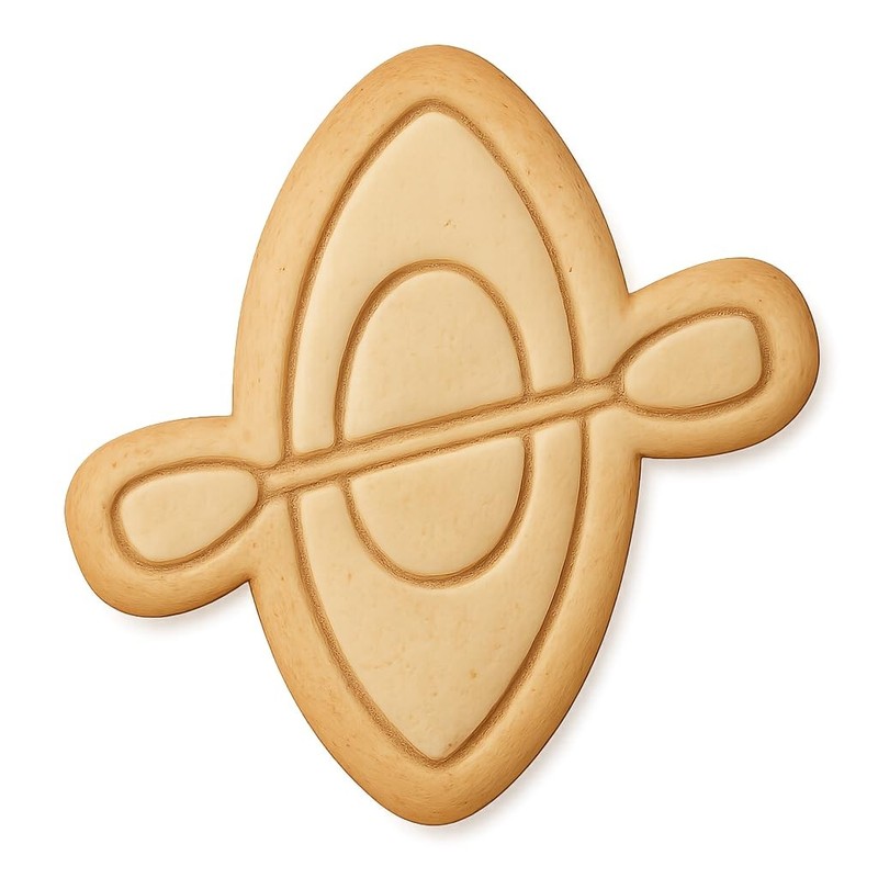 Short Kayak Cookie Cutter & Stamp, Fondant & Clay Cutter – 3.9×4″