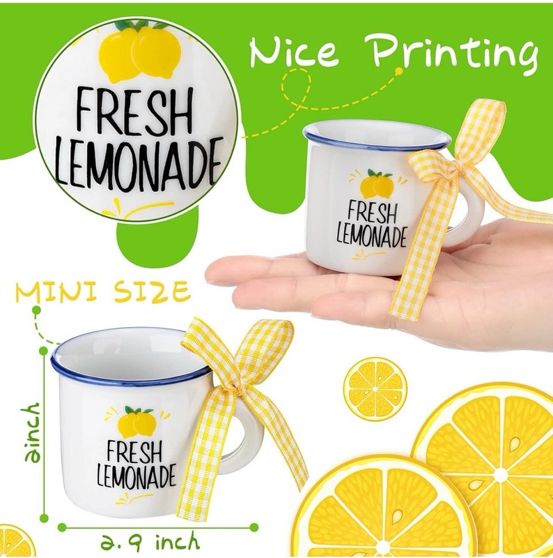 4 Pcs Lemon Tiered Tray Decor Fresh Lemonade Wooden Tier Decor Mini Rustic Wo... gallery