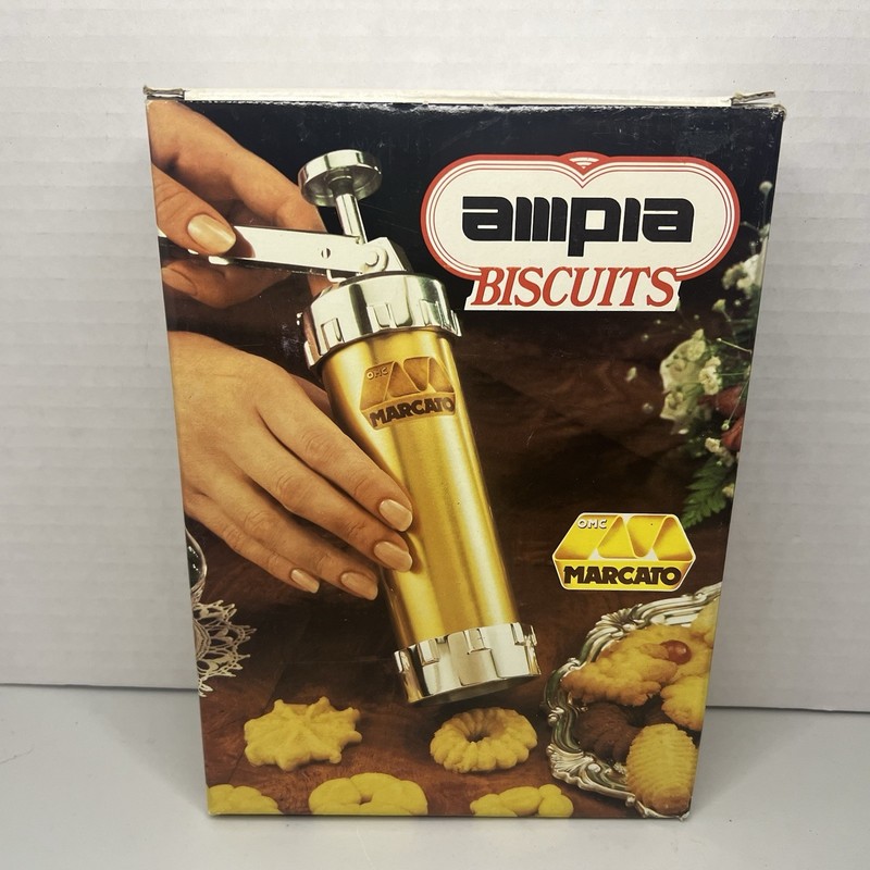 Vintage Marcato Atlas Biscuits Metal Cookie Press Made in Italy Complete Set