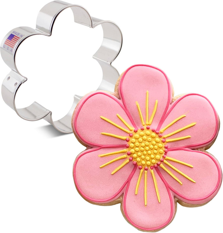 Cortador galleta flor borde ondulado 375 pulg molde acero inoxidable reposteria